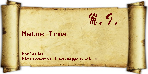 Matos Irma névjegykártya